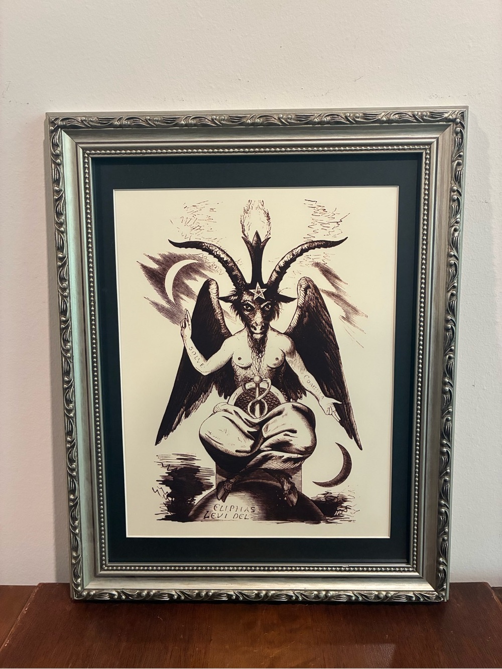 Baphomet Framed Print 12x15 Eliphas Levi Occult Demon Witch Silver Wall Art